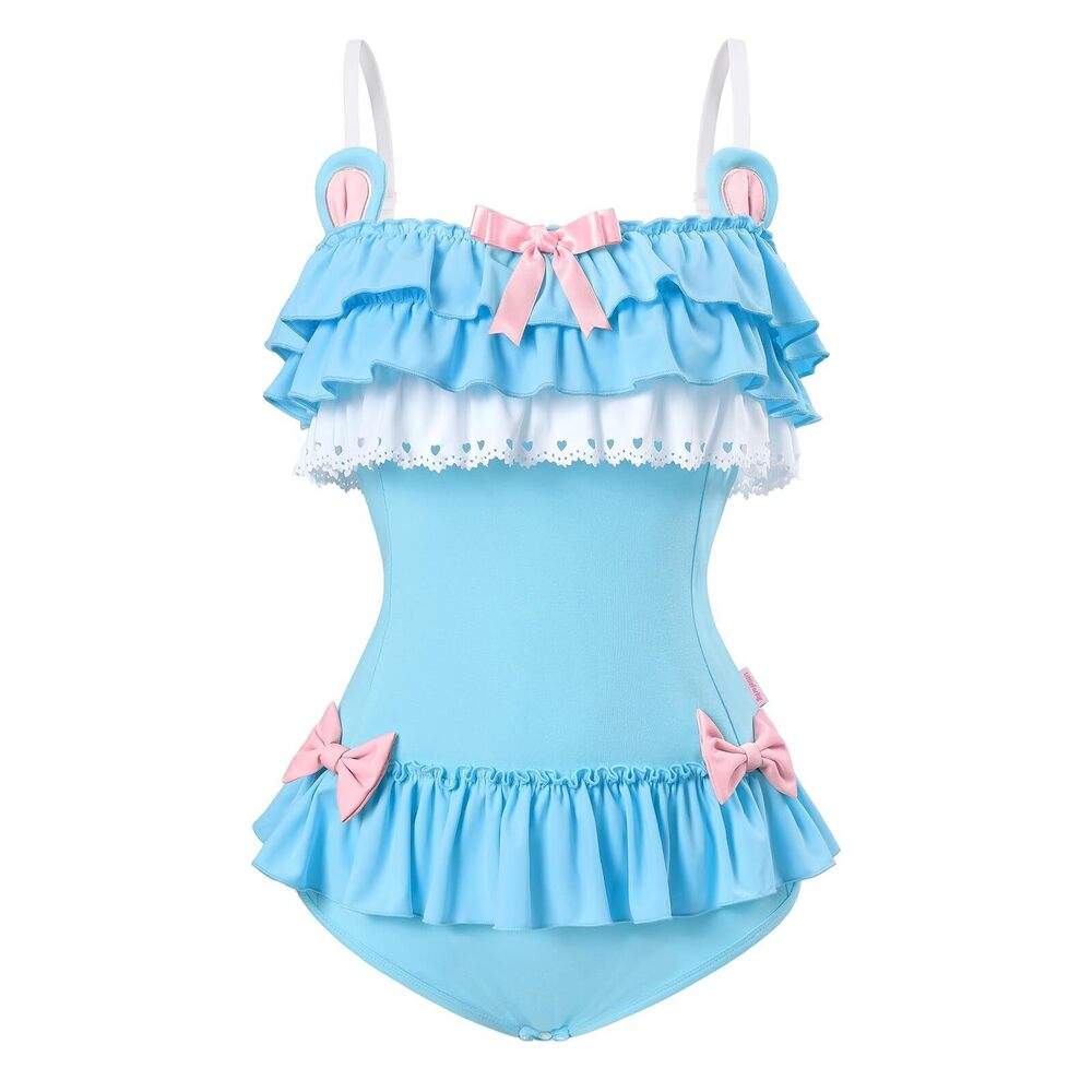 4107 Cotton Fancy Bear Romper Onesie Pajamas Teddy Lingerie One Piece